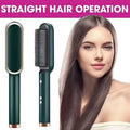 Hair Straightener Brush Green ABS Plastic Salon Quality