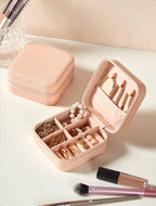 Stylish Pink Faux Leather Jewellery Box - 1 Pc