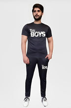 2 Pcs Men's Micro Printed Track Suit