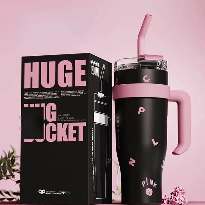 &nbsp;40 OZ Tumbler with Handle and Nozzle Straw Lid, Insulated Reusable Stainless Steel Travel Mug Keeps Drinks Cold up to 34 Hours