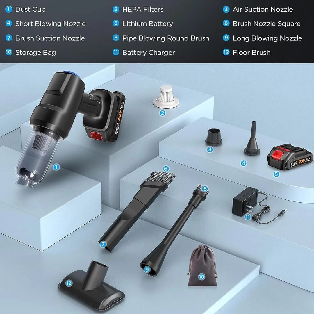 : Rechargeable Handheld Car Vacuum Cleaner 20V Max Black